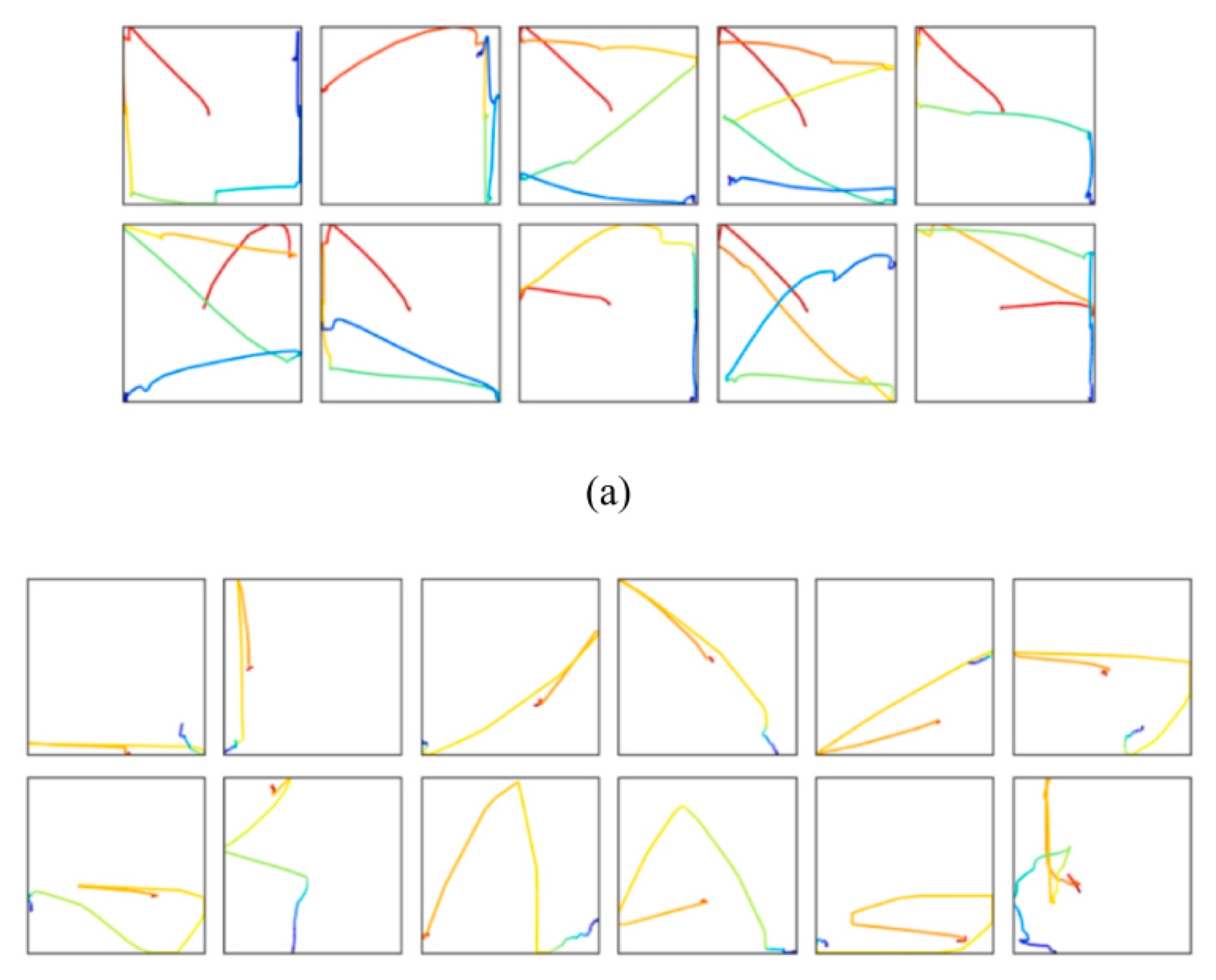 Eye-written Arabic numerals and Katakana strokes